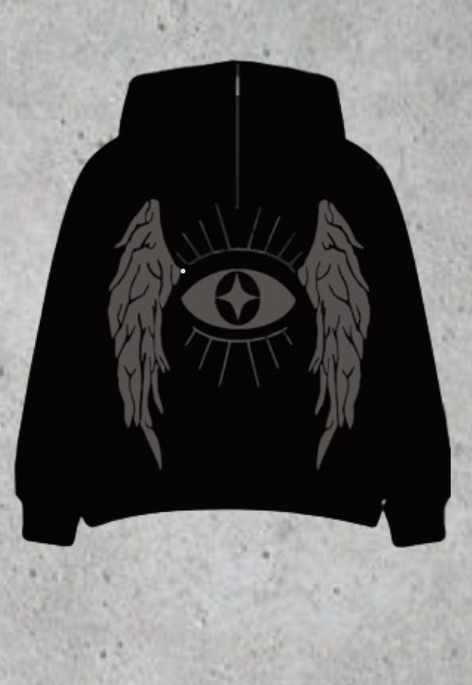 Black Aetheria Hoodie - Oversized